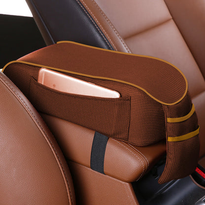 Car Armrest Box Pad on a vehicle center armrest, providing comfort and organization while driving.