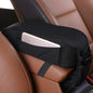Car Armrest Box Pad providing comfort and organization for drivers with sleek black design.