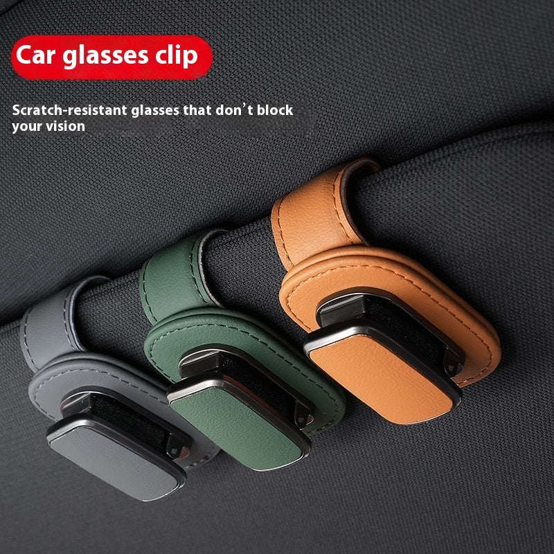 Leather Car Glasses Holder
