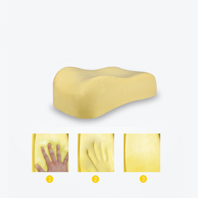 Car Armrest Box Pad demonstrating comfort and cushioning for driving, with hand impressions showing soft material.