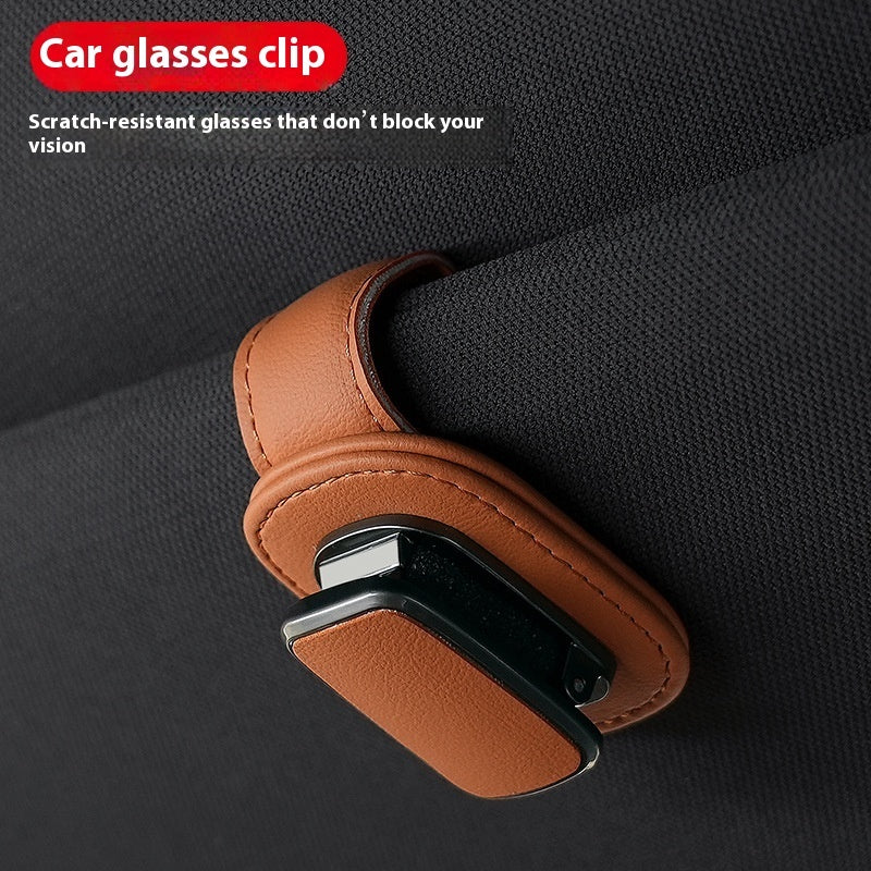 Leather Car Glasses Holder