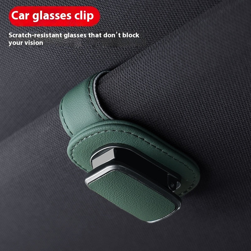 Leather Car Glasses Holder