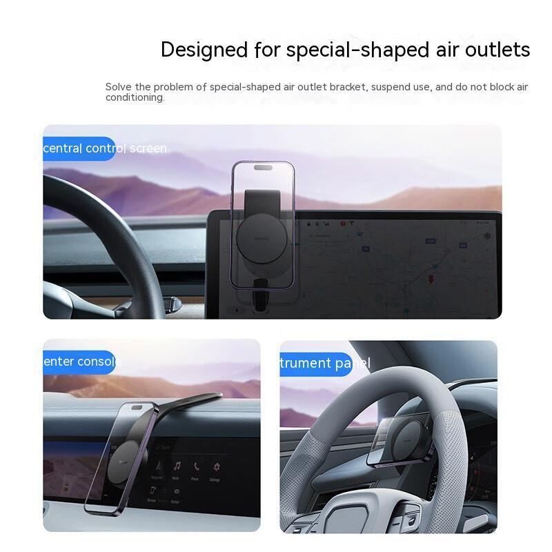 Magnetic Car Phone Holder 15W Wireless Charger Dash Mount