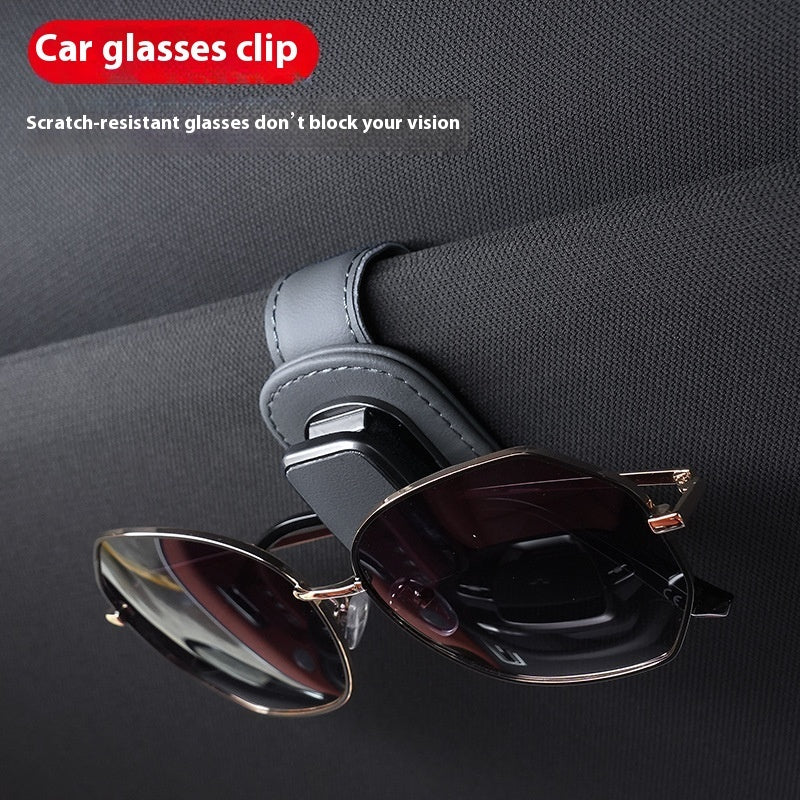 Leather Car Glasses Holder